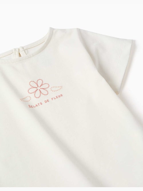 Camiseta de algodón con estampado y dobladillo con volantes - Kiabi Camiseta de algodón con estampado y dobladillo con volantes - Kiabi