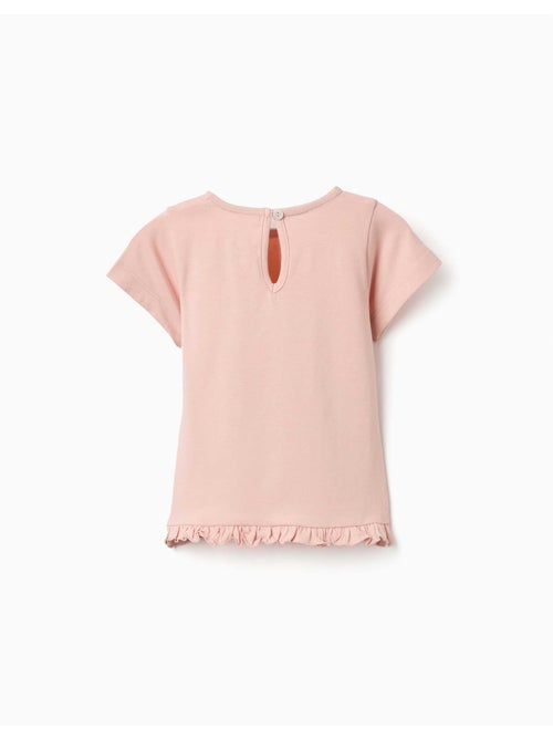 Camiseta de algodón con estampado y dobladillo con volantes - Kiabi Camiseta de algodón con estampado y dobladillo con volantes - Kiabi