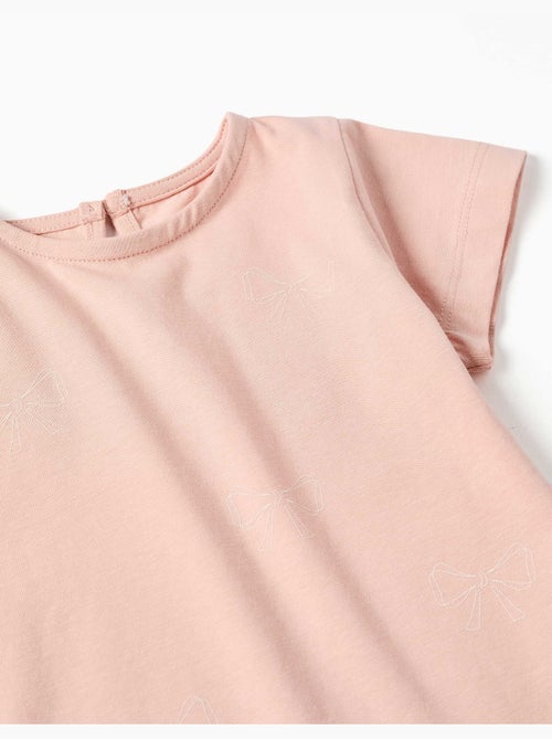 Camiseta de algodón con estampado y dobladillo con volantes - Kiabi Camiseta de algodón con estampado y dobladillo con volantes - Kiabi