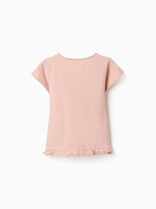 Camiseta de algodón con estampado y dobladillo con volantes - Kiabi Camiseta de algodón con estampado y dobladillo con volantes - Kiabi
