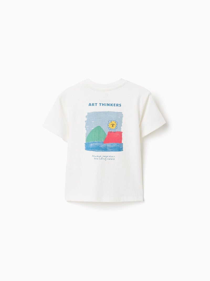 Camiseta de algodón con estampados Art Thinkers Blanco - Kiabi