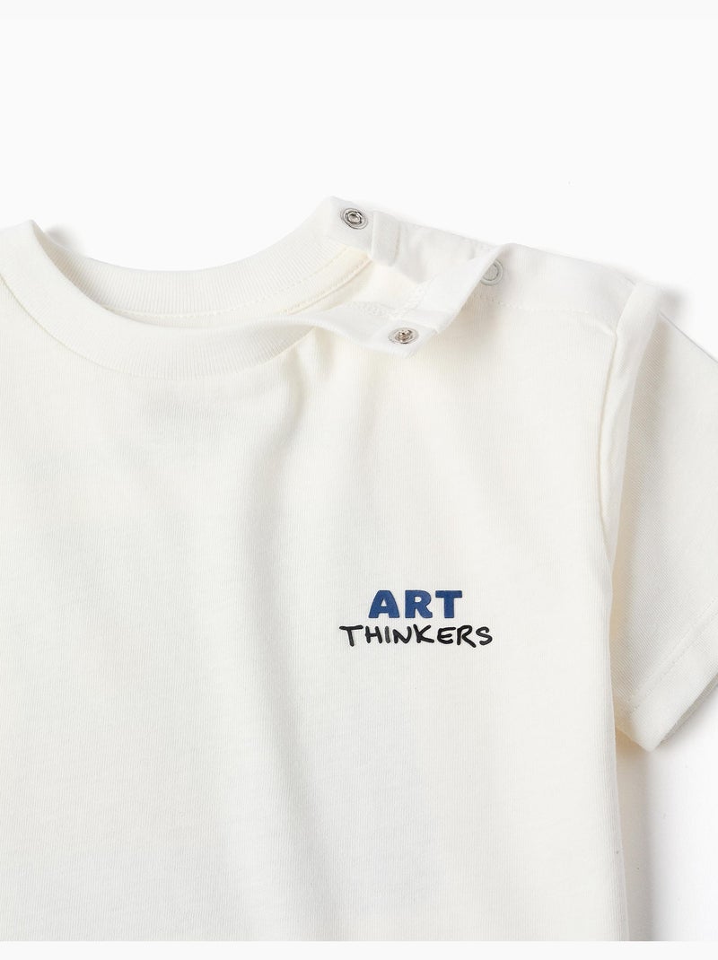 Camiseta de algodón con estampados Art Thinkers Blanco - Kiabi