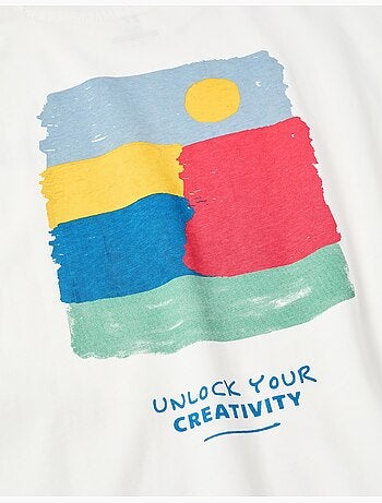 Camiseta de algodón con estampados Creativity