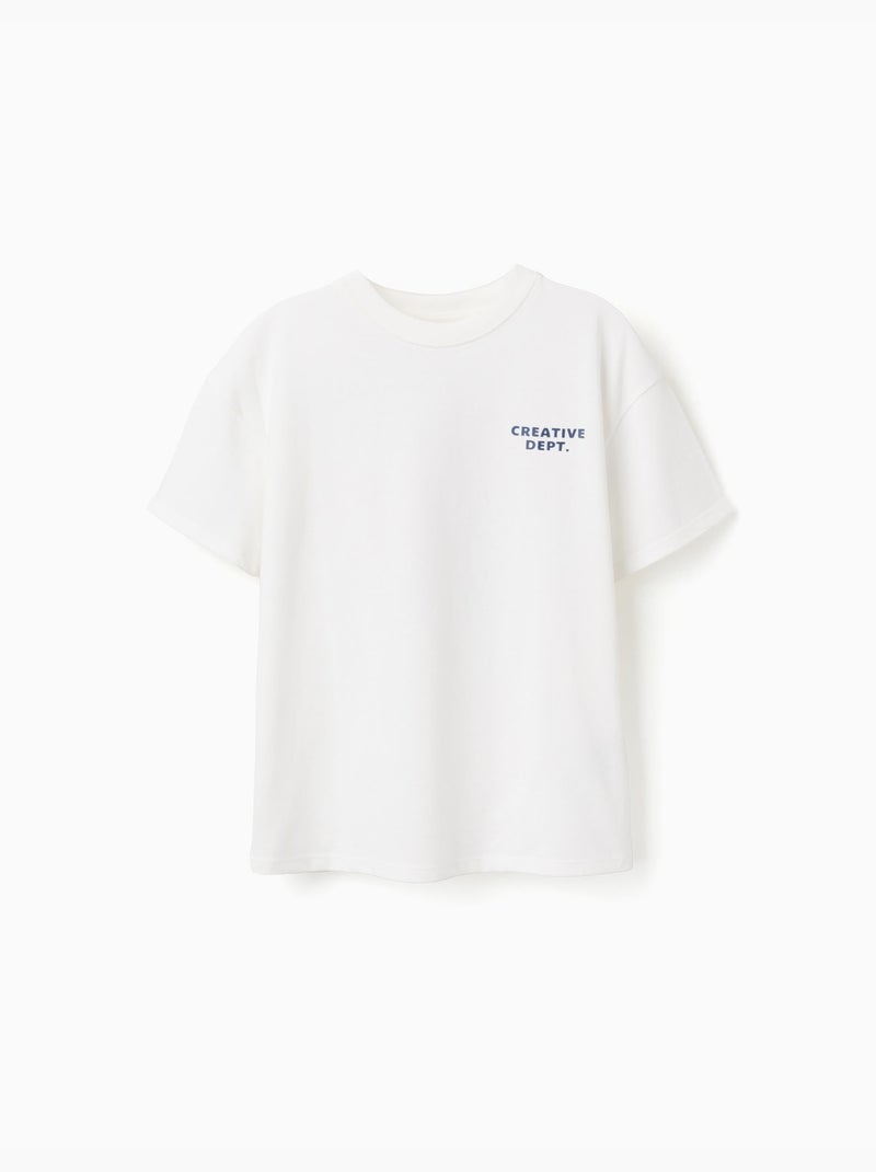 Camiseta de algodón con estampados Creativity Blanco - Kiabi