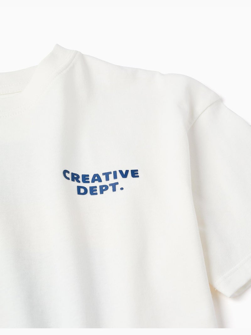 Camiseta de algodón con estampados Creativity Blanco - Kiabi