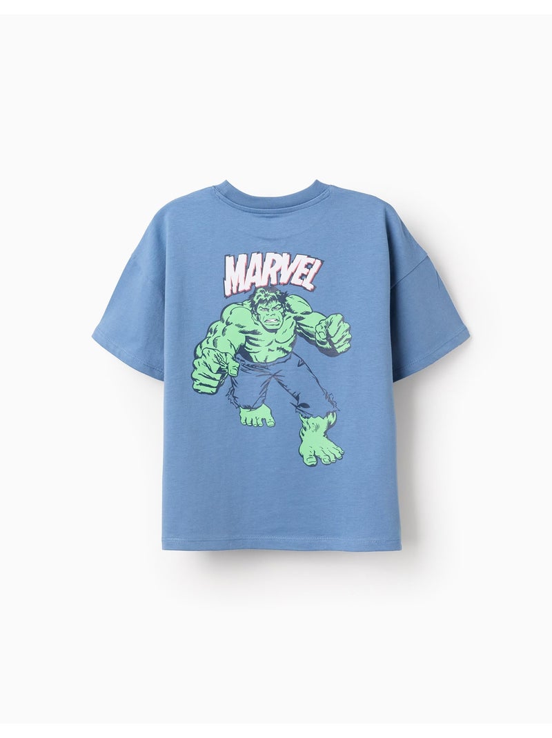 Camiseta de algodón con estampados de Hulk Azul Azul - Kiabi
