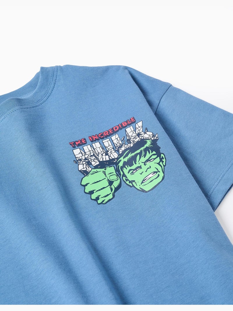 Camiseta de algodón con estampados de Hulk Azul Azul - Kiabi