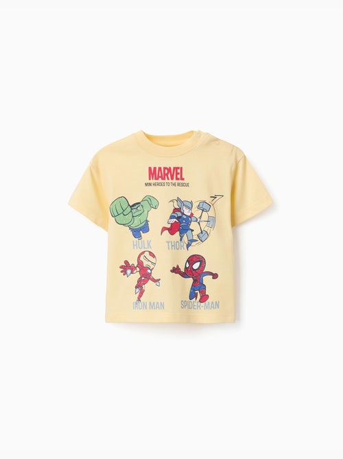 Camiseta de algodón con estampados de Marvel - Kiabi Camiseta de algodón con estampados de Marvel - Kiabi