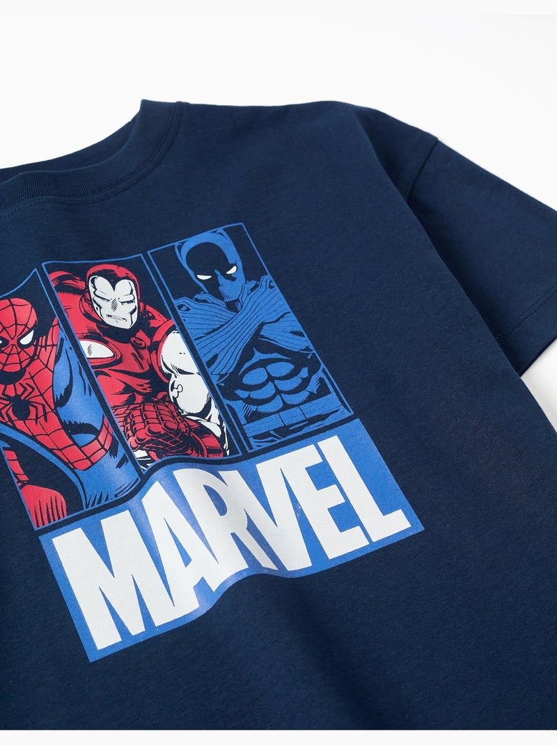 Camiseta de algodón con estampados de Marvel Azul oscuro - Kiabi