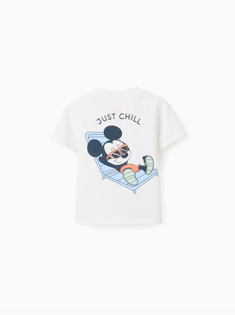 Camiseta de algodón con estampados de Mickey Blanco - Kiabi