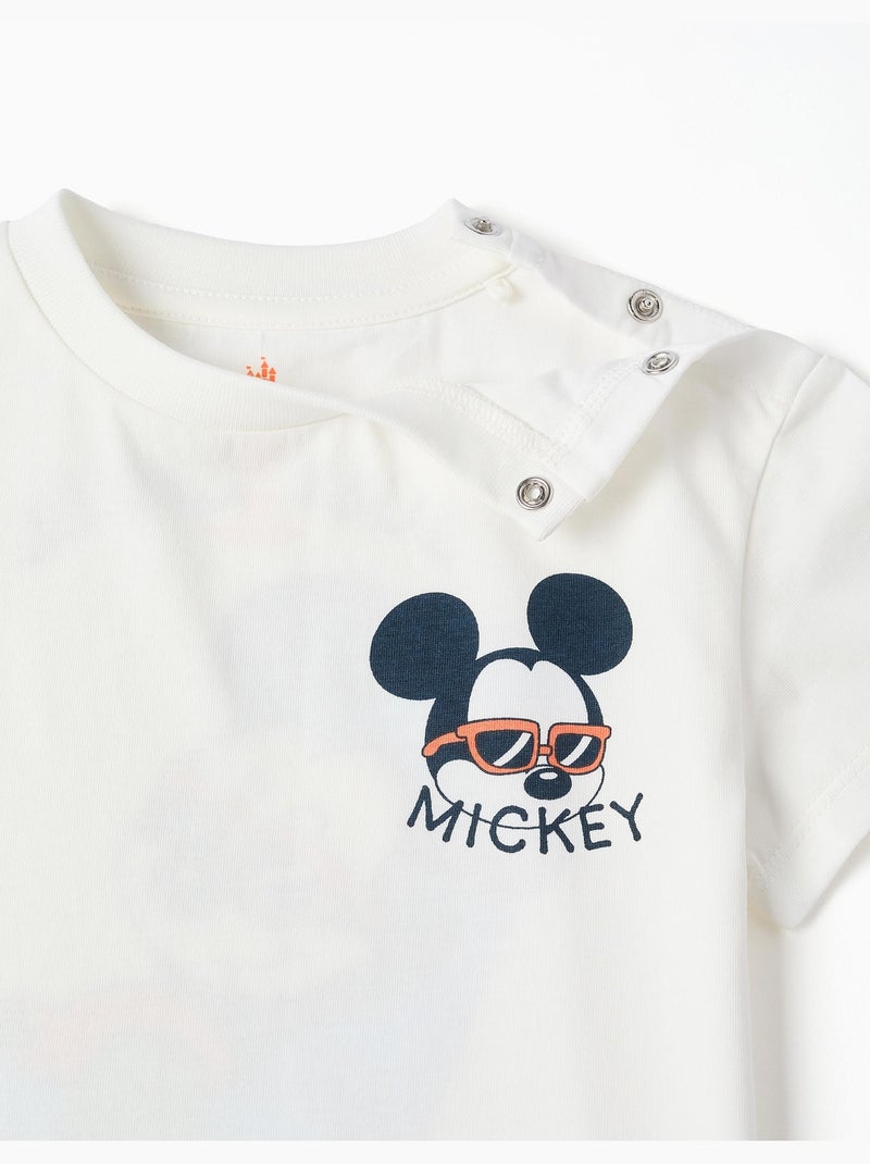 Camiseta de algodón con estampados de Mickey Blanco - Kiabi
