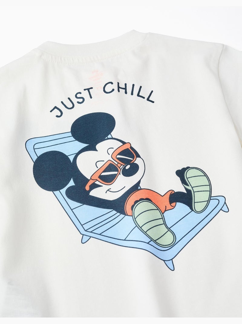 Camiseta de algodón con estampados de Mickey Blanco - Kiabi
