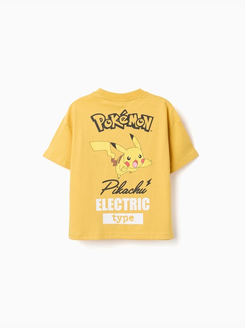 Camiseta de algodón con estampados de Pikachu en la parte delantera y trasera - Kiabi