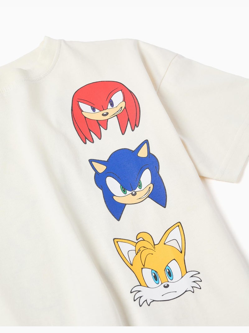 Camiseta de algodón con estampados de Sonic & Friends Blanco - Kiabi
