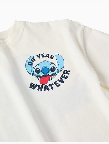 Camiseta de algodón con estampados de Stitch