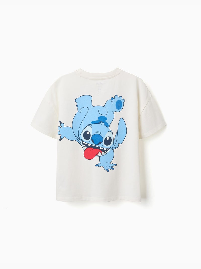 Camiseta de algodón con estampados de Stitch Blanco - Kiabi