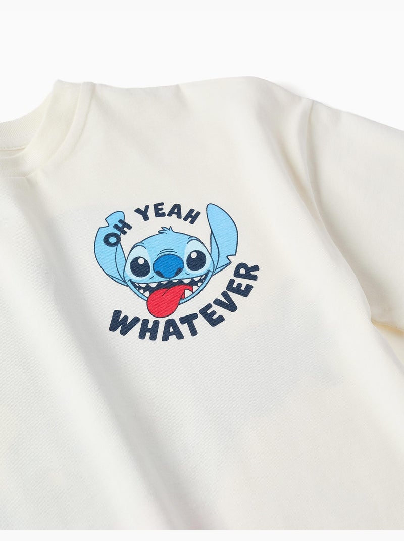 Camiseta de algodón con estampados de Stitch Blanco - Kiabi
