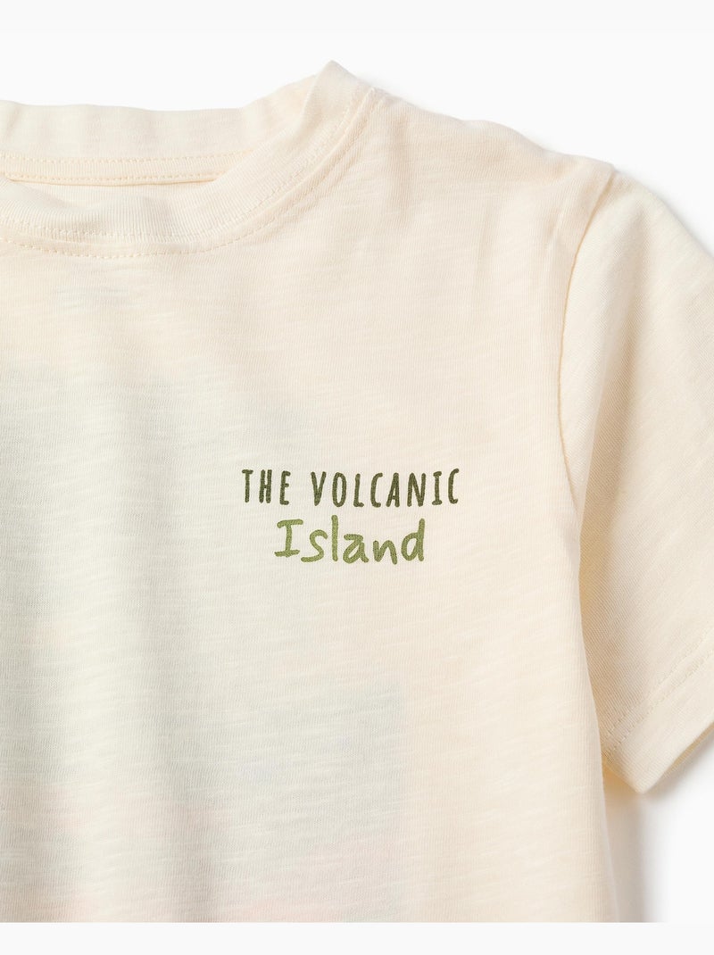 Camiseta de algodón con estampados Lanzarote Beige claro - Kiabi