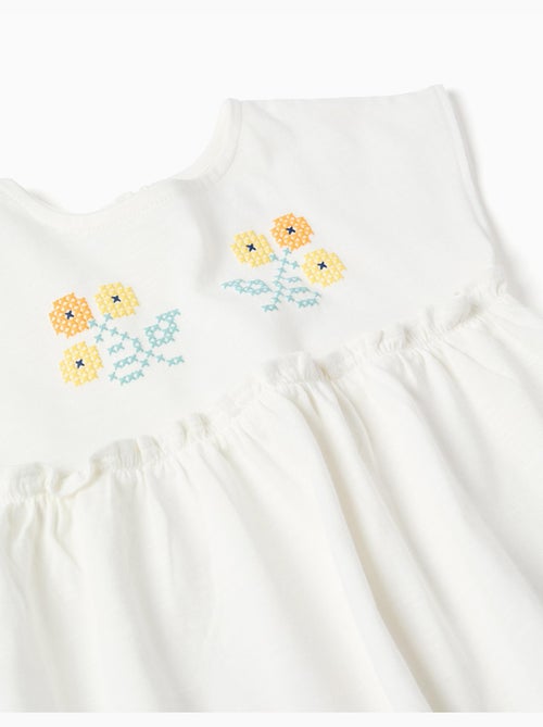 Camiseta de algodón con flores + pantalón corto vaquero - Kiabi