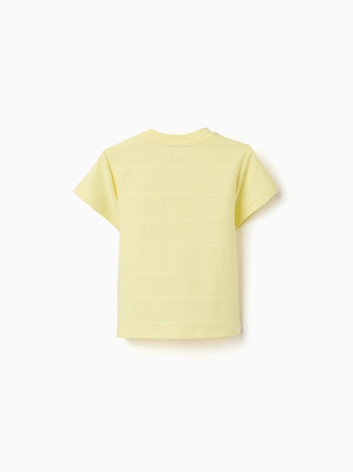 Camiseta de algodón con líneas en relieve y bolsillo - Kiabi