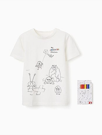 Camiseta de algodón con los Monstruos de las Emociones para colorear