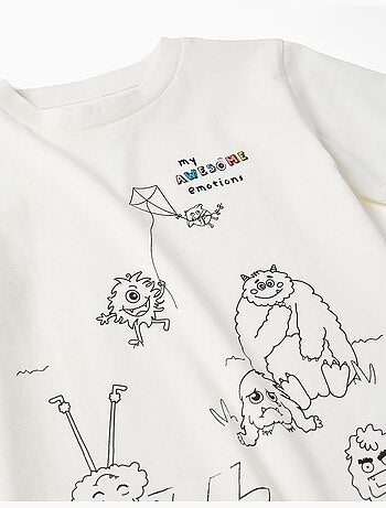 Camiseta de algodón con los Monstruos de las Emociones para colorear