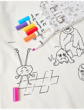 Camiseta de algodón con los Monstruos de las Emociones para colorear