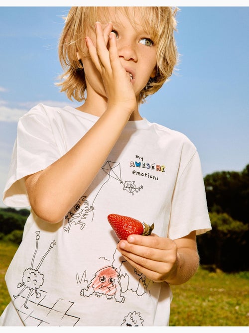 Camiseta de algodón con los Monstruos de las Emociones para colorear - Kiabi
