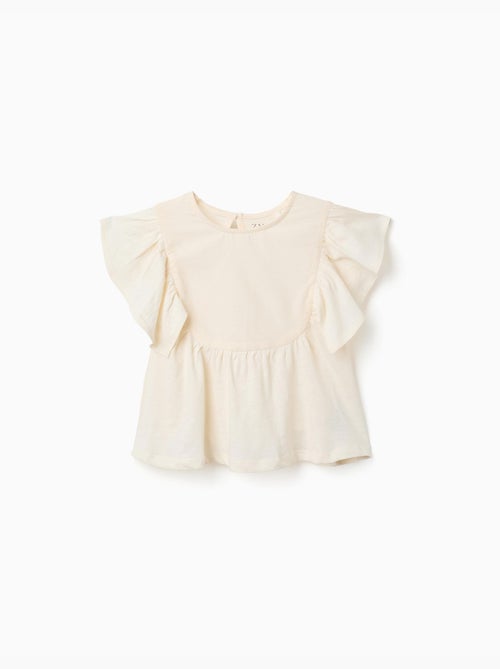 Camiseta de algodón con mangas con volantes - Kiabi