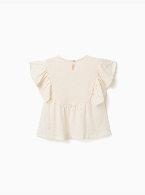 Camiseta de algodón con mangas con volantes - Kiabi