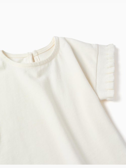 Camiseta de algodón con mangas con volantes - Kiabi