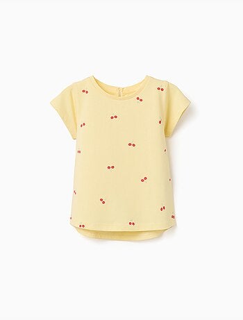 Camiseta de algodón con motivo de cereza