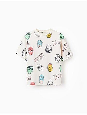 Camiseta de algodón con motivo de superhéroes de Marvel