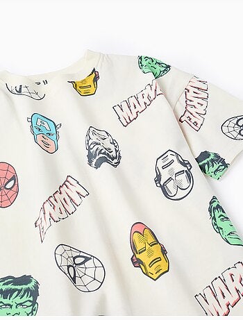 Camiseta de algodón con motivo de superhéroes de Marvel