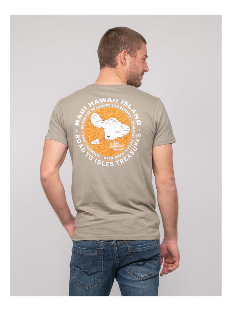 Camiseta de algodón con motivos NANTORIN Caqui - Kiabi