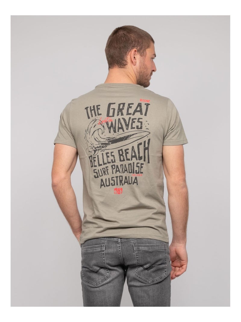 Camiseta de algodón con motivos NARNAGE Caqui - Kiabi