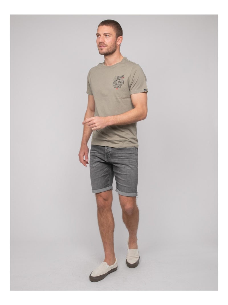 Camiseta de algodón con motivos NARNAGE Caqui - Kiabi
