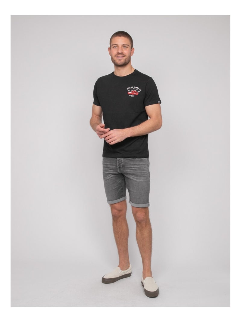 Camiseta de algodón con motivos NEROLMA Negro - Kiabi