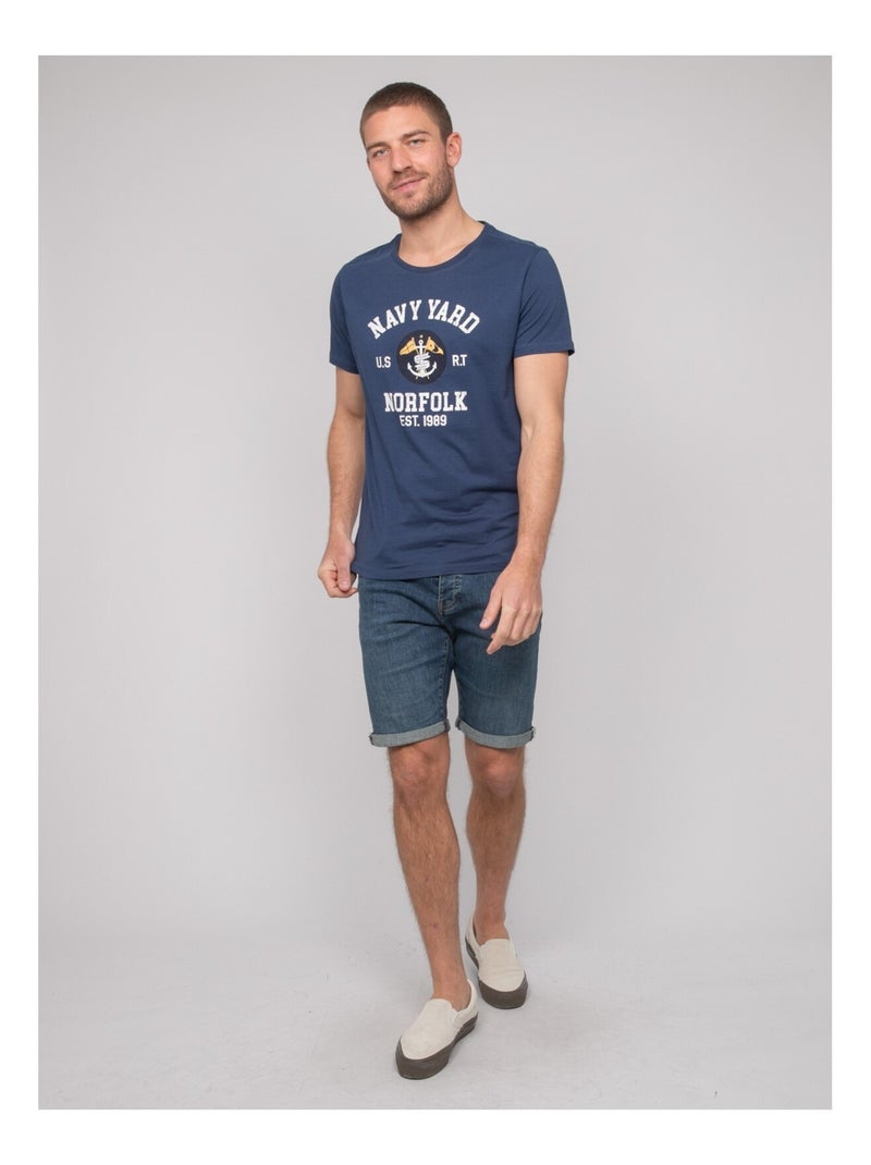 Camiseta de algodón con motivos NERUPILI Azul - Kiabi