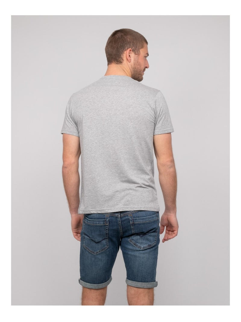 Camiseta de algodón con motivos NERUPILI Gris jaspeado - Kiabi
