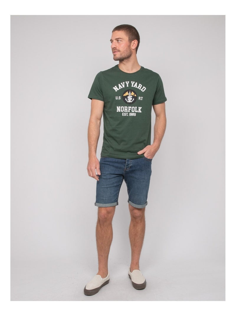 Camiseta de algodón con motivos NERUPILI Verde bosque - Kiabi