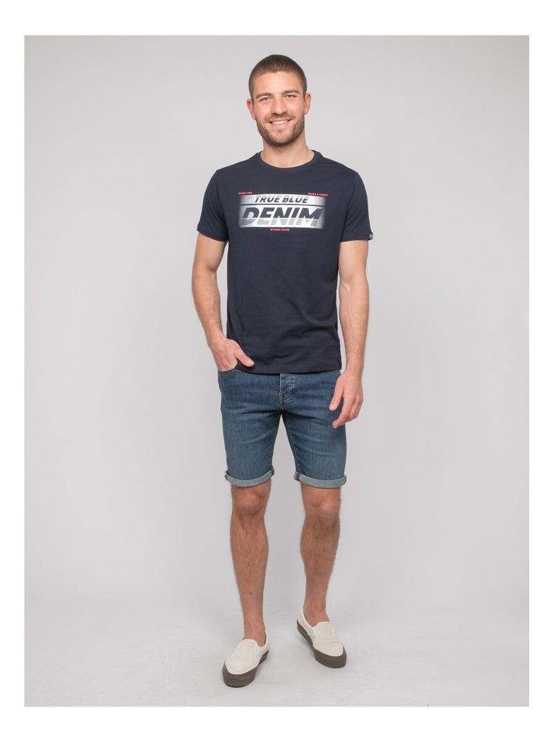 Camiseta de algodón con motivos NOLOUP Azul marino - Kiabi