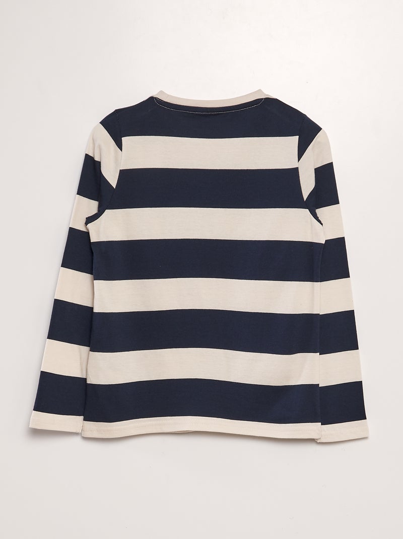 Camiseta de algodón con rayas AMARILLO - Kiabi