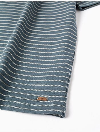 Camiseta de algodón con rayas jacquard