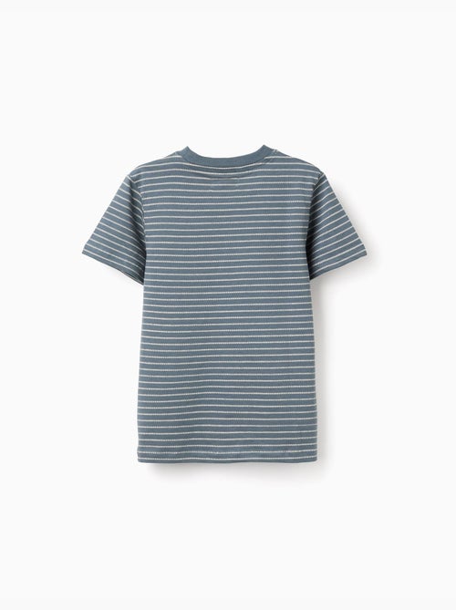 Camiseta de algodón con rayas jacquard - Kiabi