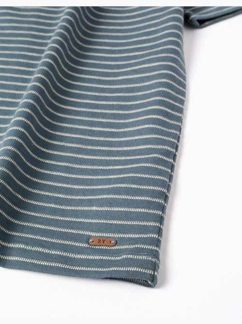 Camiseta de algodón con rayas jacquard - Kiabi