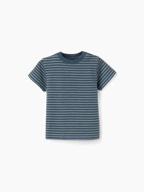 Camiseta de algodón con rayas jacquard - Kiabi