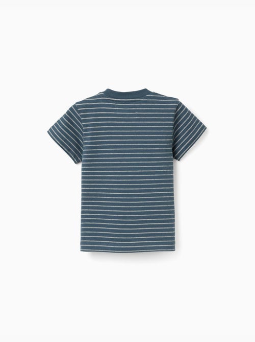 Camiseta de algodón con rayas jacquard - Kiabi