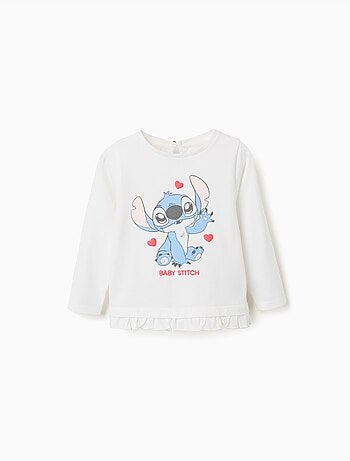 Camiseta de algodón con Stitch y volantes