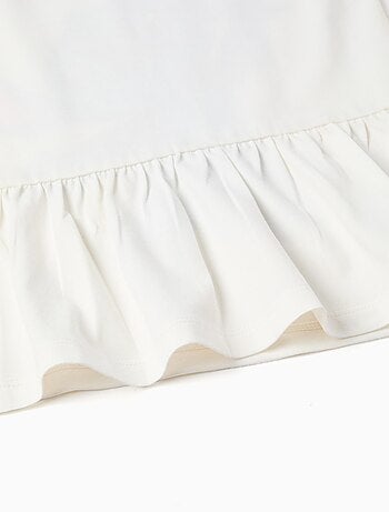 Camiseta de algodón con stitch y volantes stitch